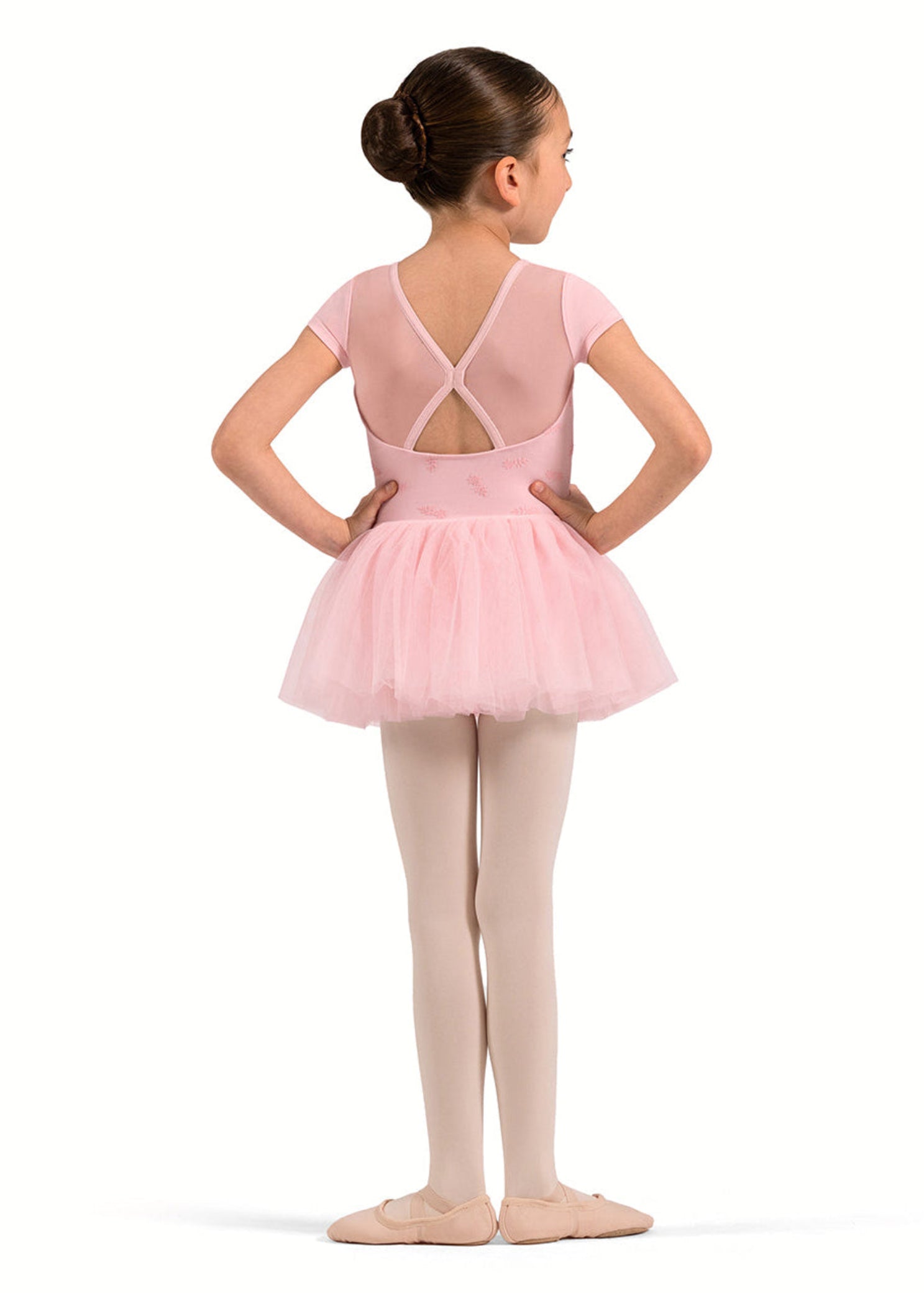 Cap Sleeve Tutu Leotard Candy Pink back view