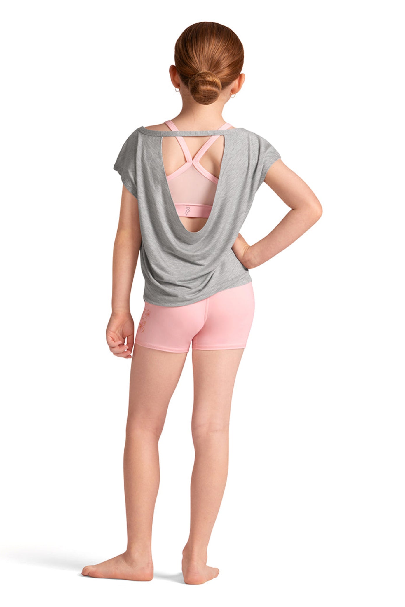 Open Back Tee Gray back view