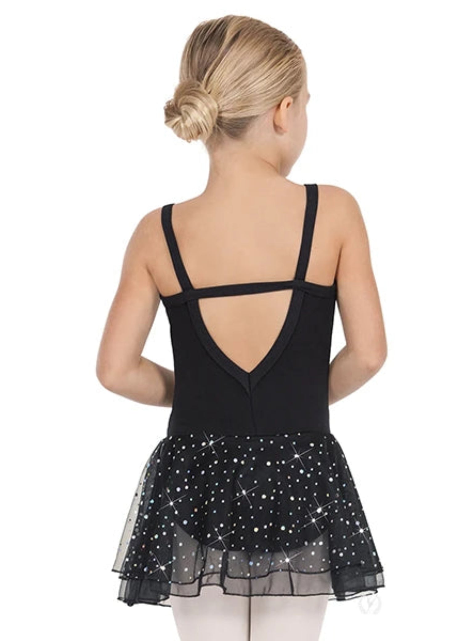 Camisole Leotard with Sparkle Black back view