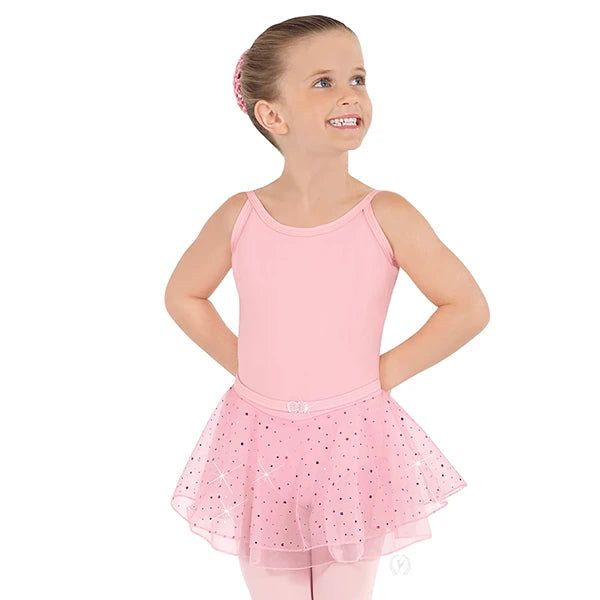 Camisole Leotard with Sparkle Pink front view