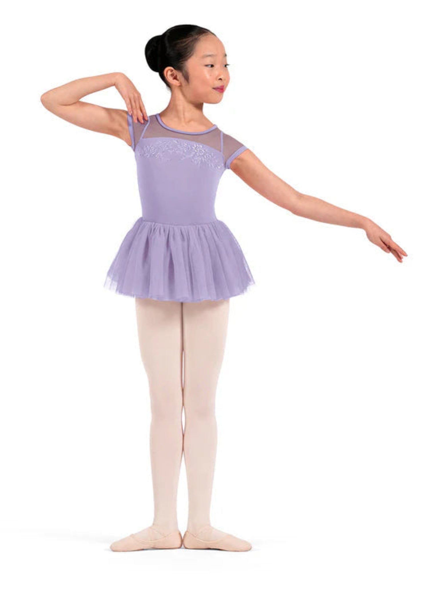 Cap Sleeve Tutu Leotard Lilac front view