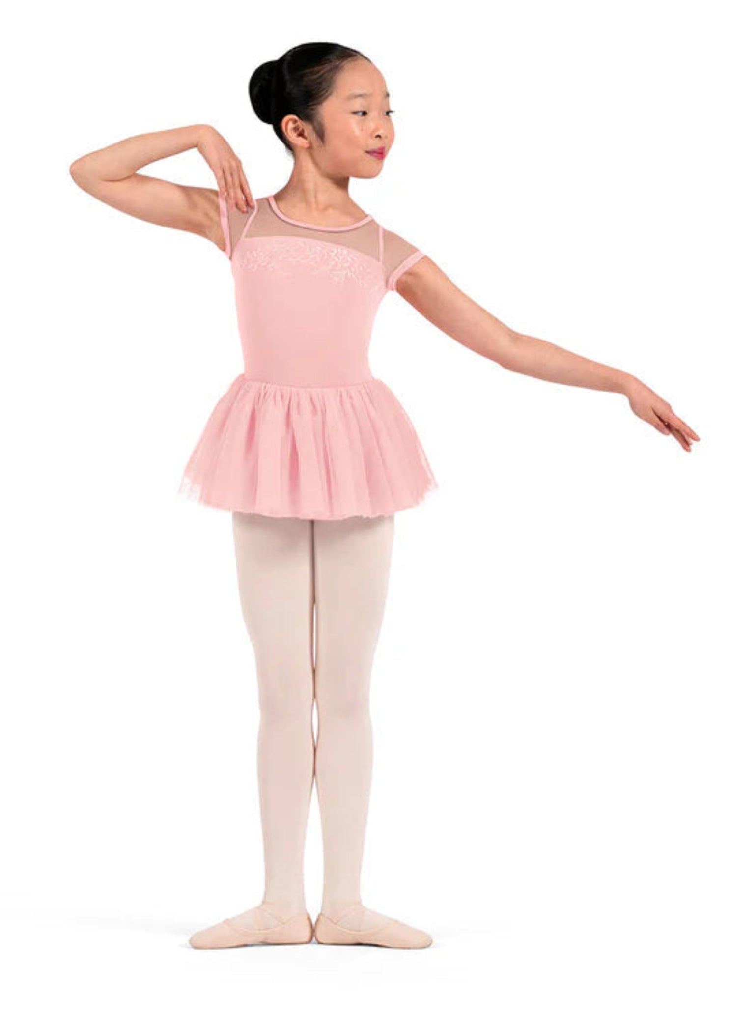 Cap Sleeve Tutu Leotard Pink front view