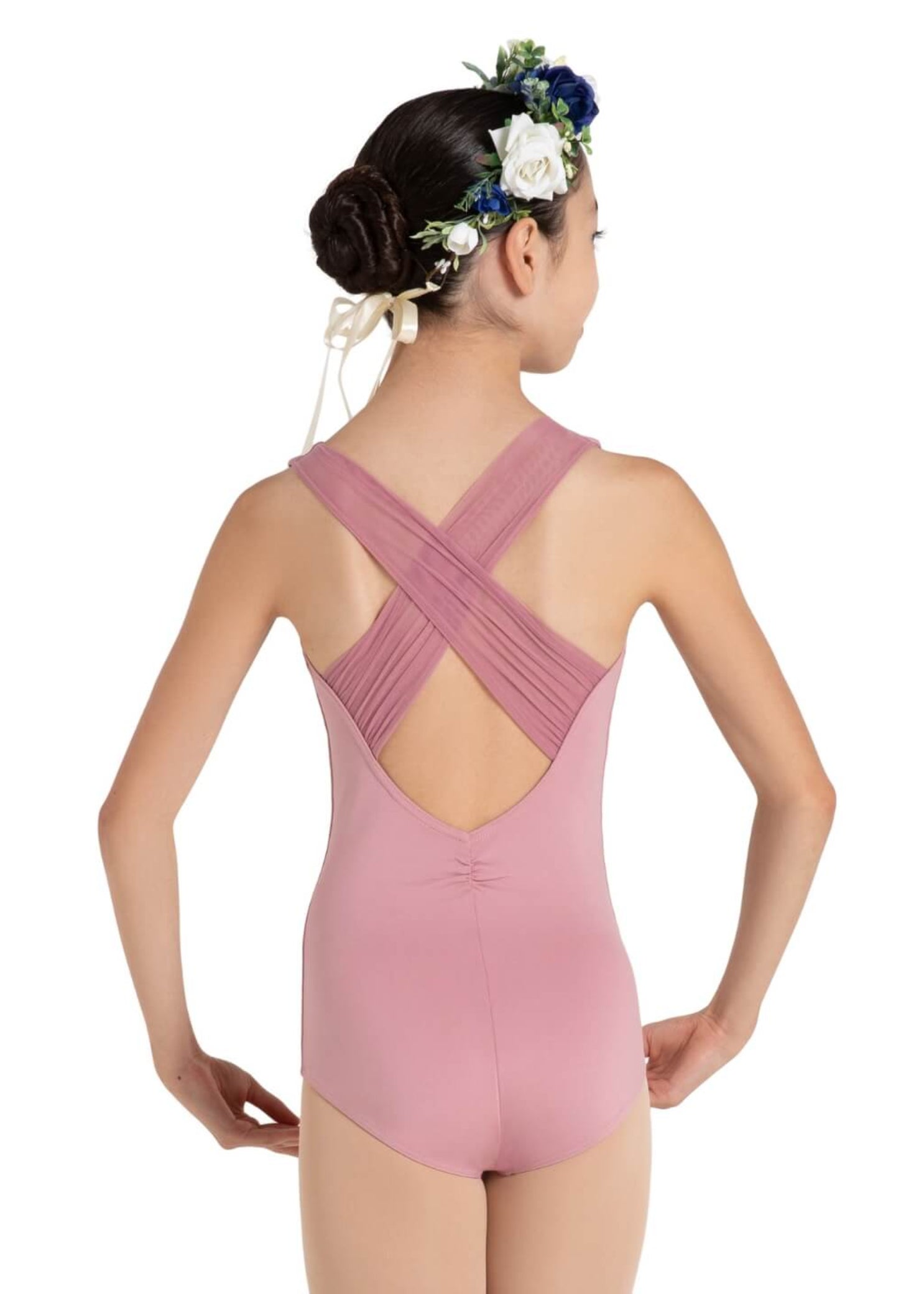Chamomile Cross Back Leotard Lilas back view