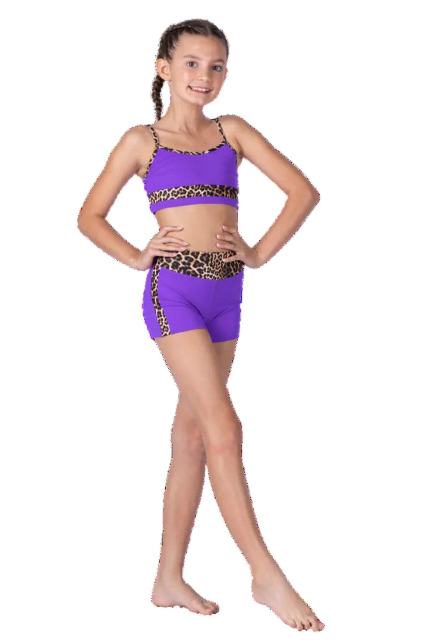 Cheetahlicious Short Purple front view