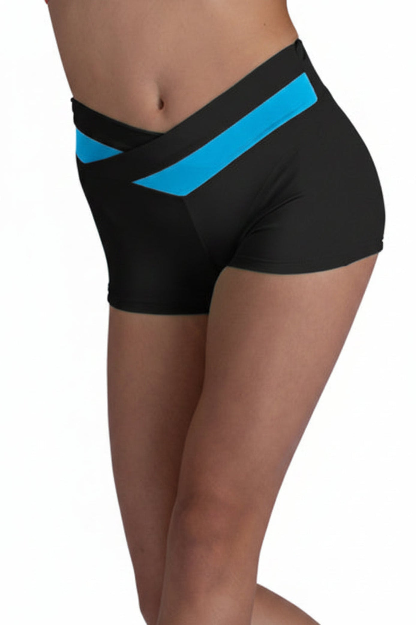 Color Block Short Black/Caribbean Pop front view