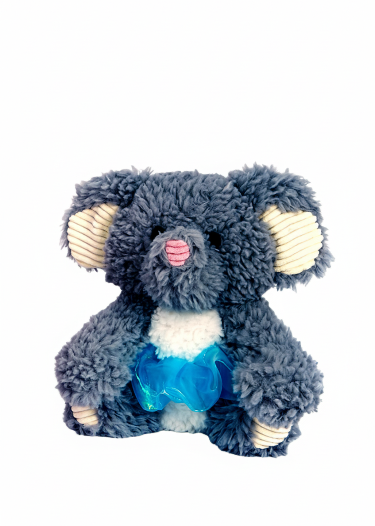 12-inch scruffy plush elephant with soft shaggy fur and opalescent tutu