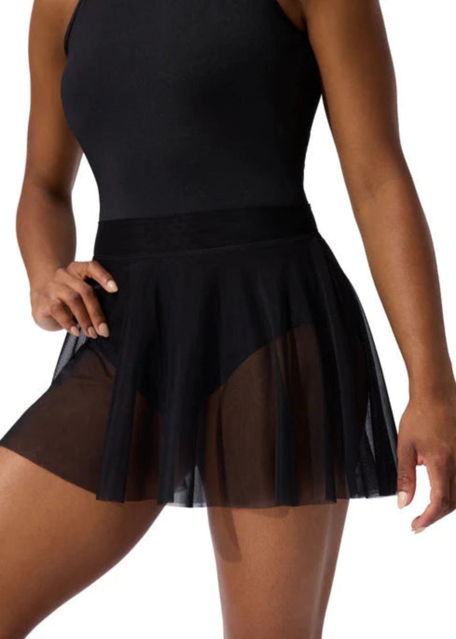 Damask Skirt Black front view