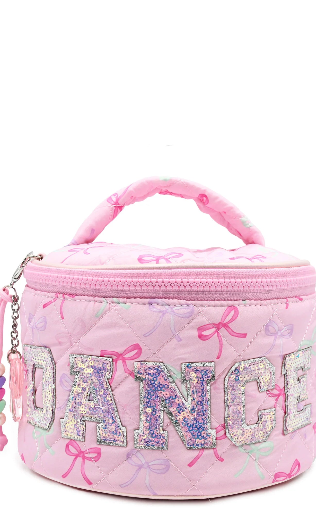 Dance Bow Round Glam Bag Pink front view