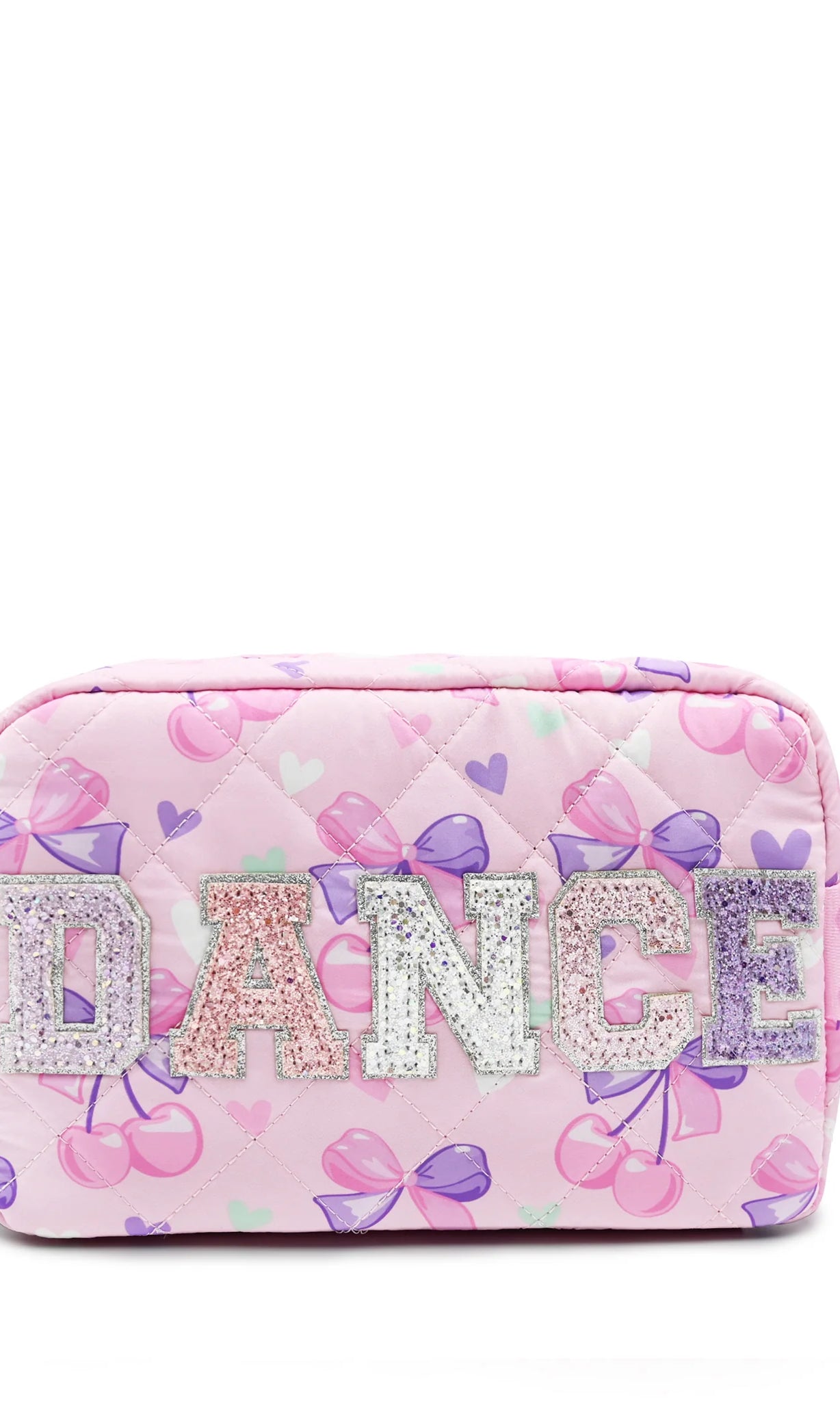 Dance Cherry Bow Pouch Pink front view
