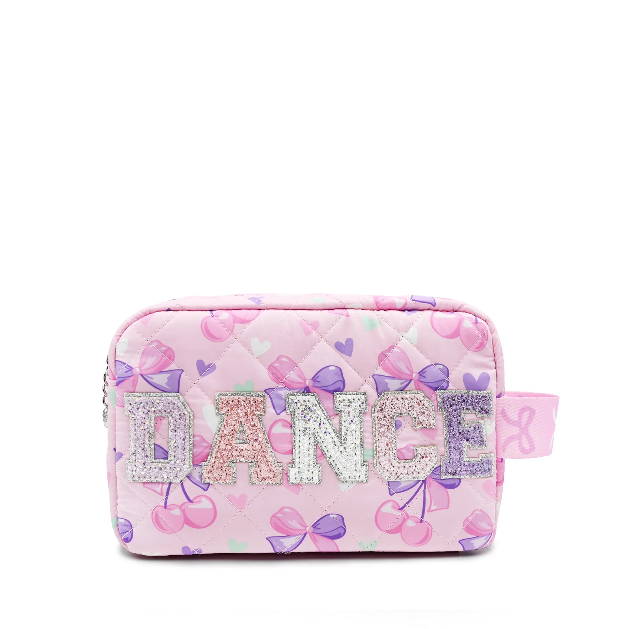 Dance Cherry Bow Pouch Pink front view