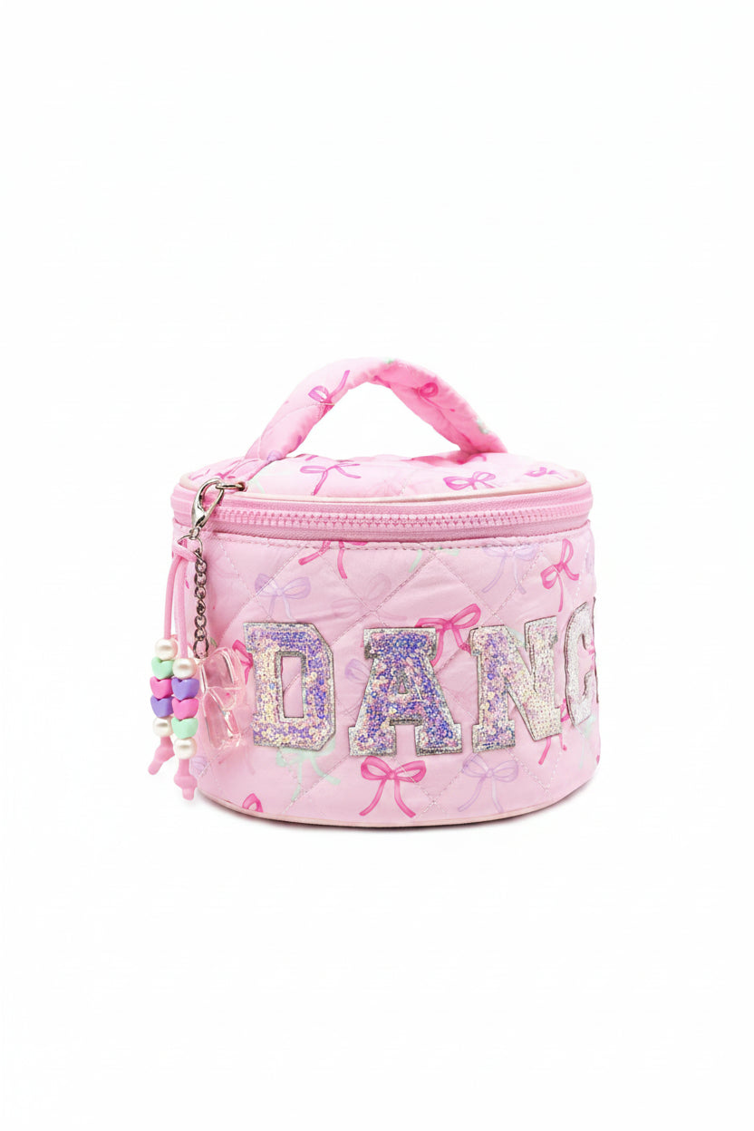 Dance Bow Round Glam Bag Pink side view
