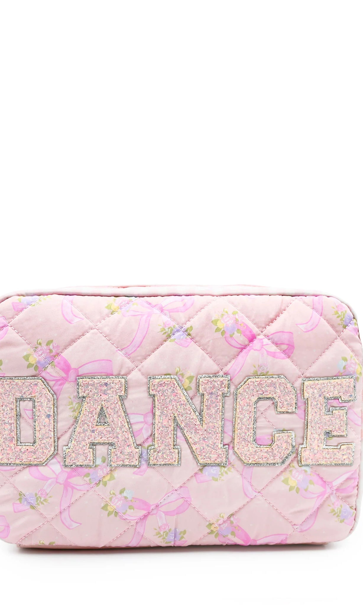 Dance Flower Bow Pouch Pink front view