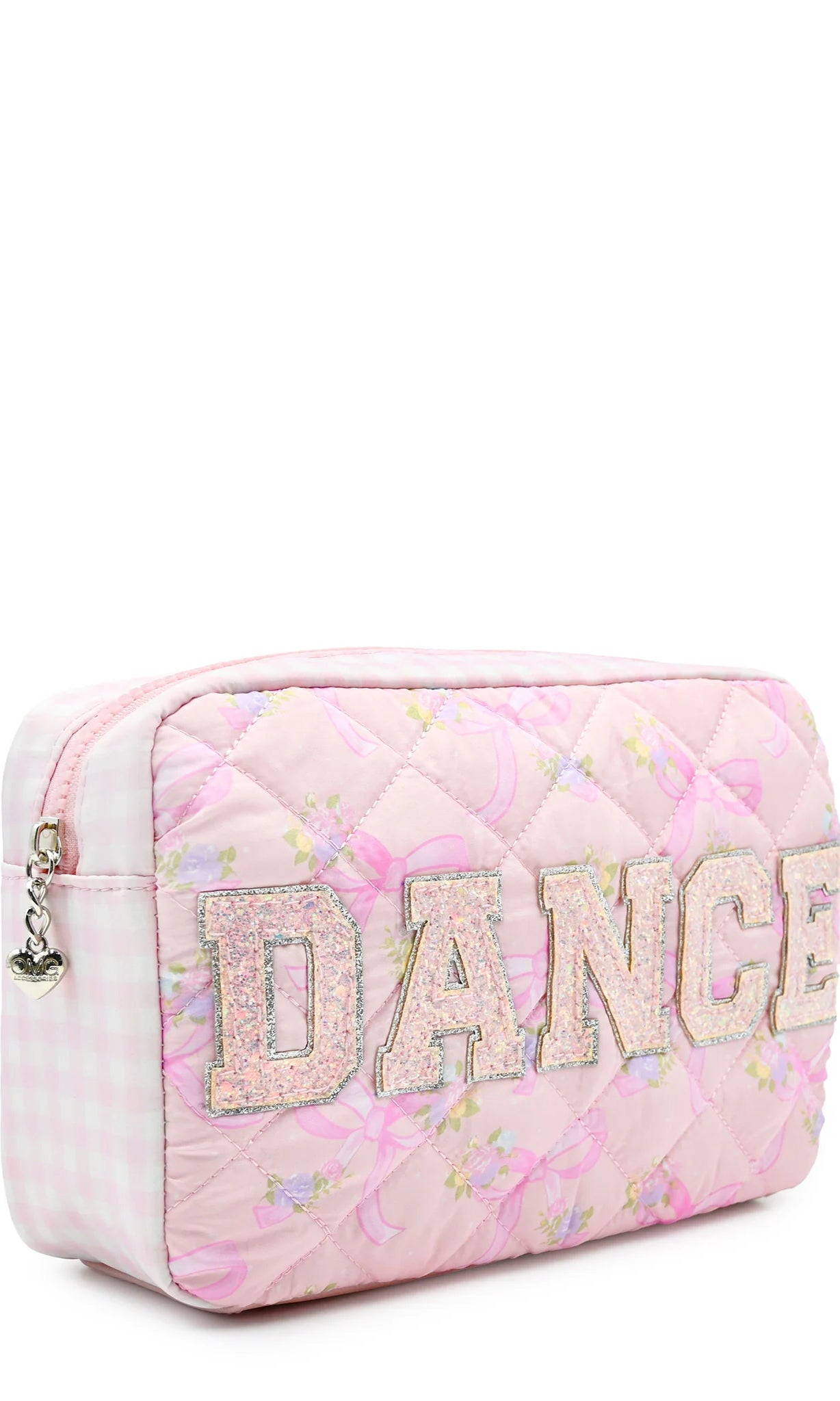 Dance Flower Bow Pouch Pink front side view