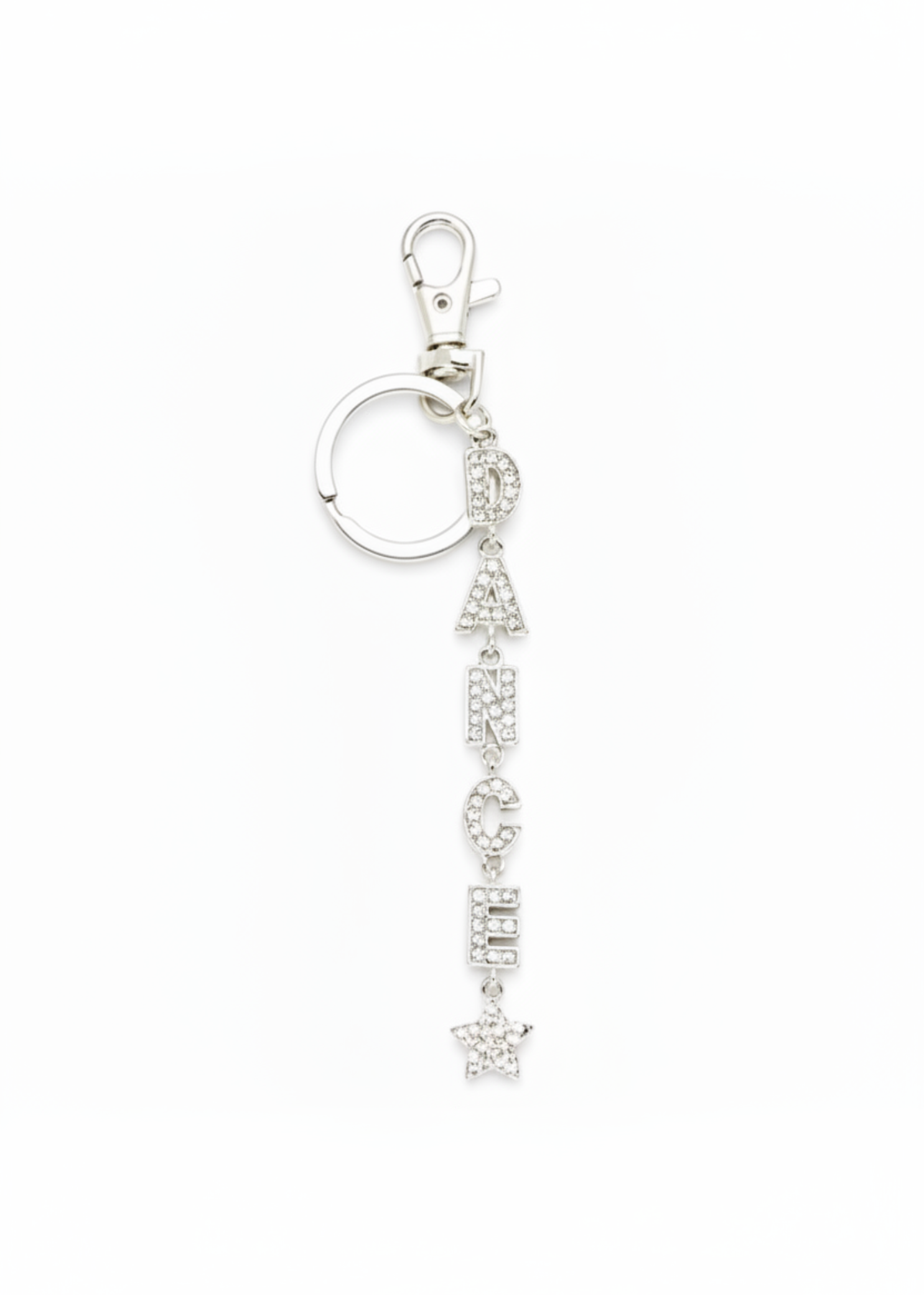 Dance Word Keychain Crystal front view