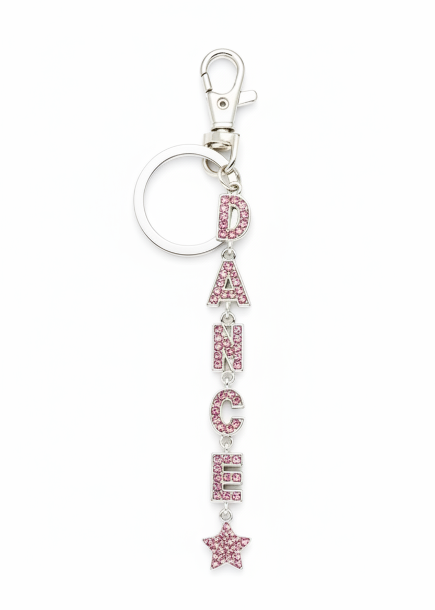 Dance Word Keychain Pink front view