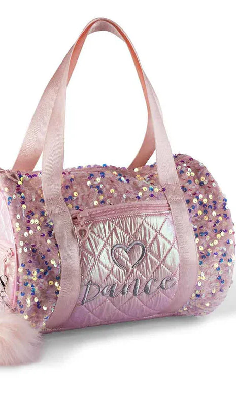 Dazzling Sequin Duffle Pink front view