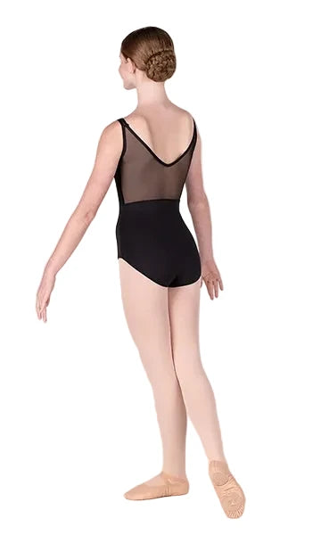 Double Strap Leotard Black back view