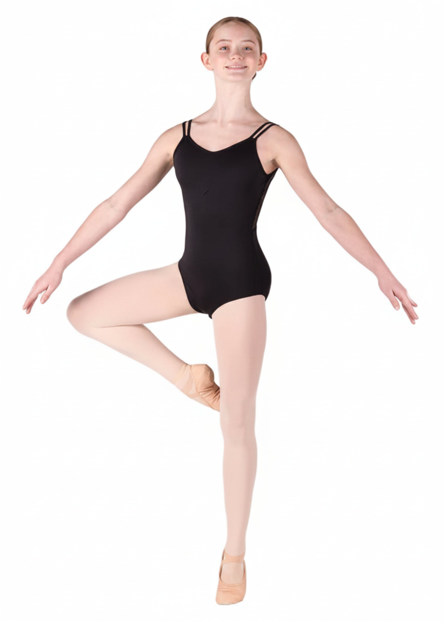 Double Strap Leotard Black front view