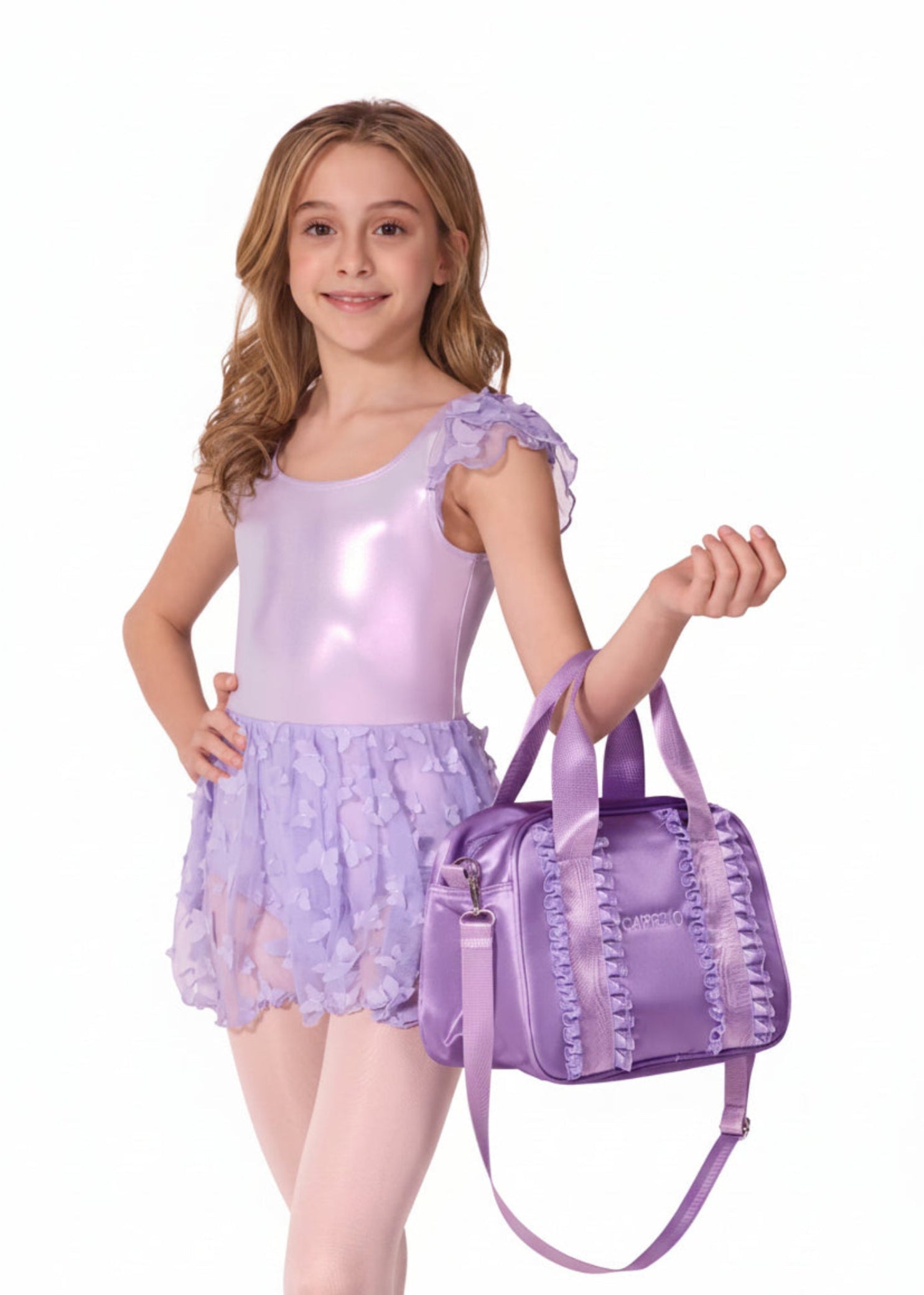 Eloise Ruffle Bag Lavender lifestyle view