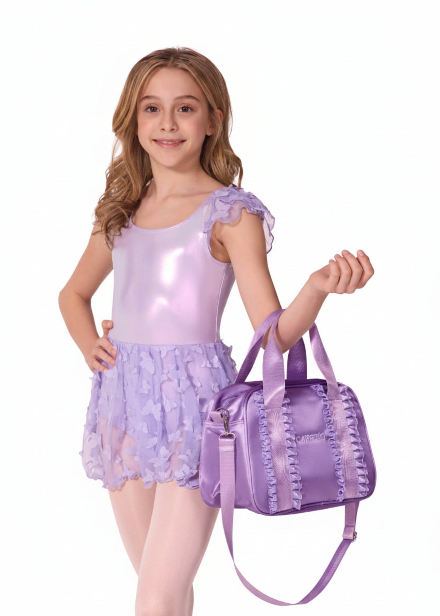 Eloise Ruffle Bag Lavender lifestyle view