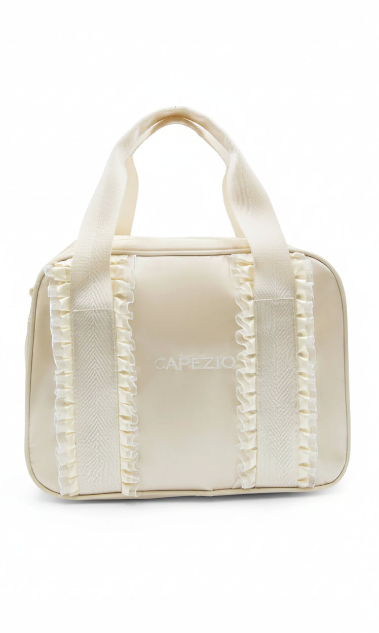 Eloise Ruffle Bag Oatmeal front view
