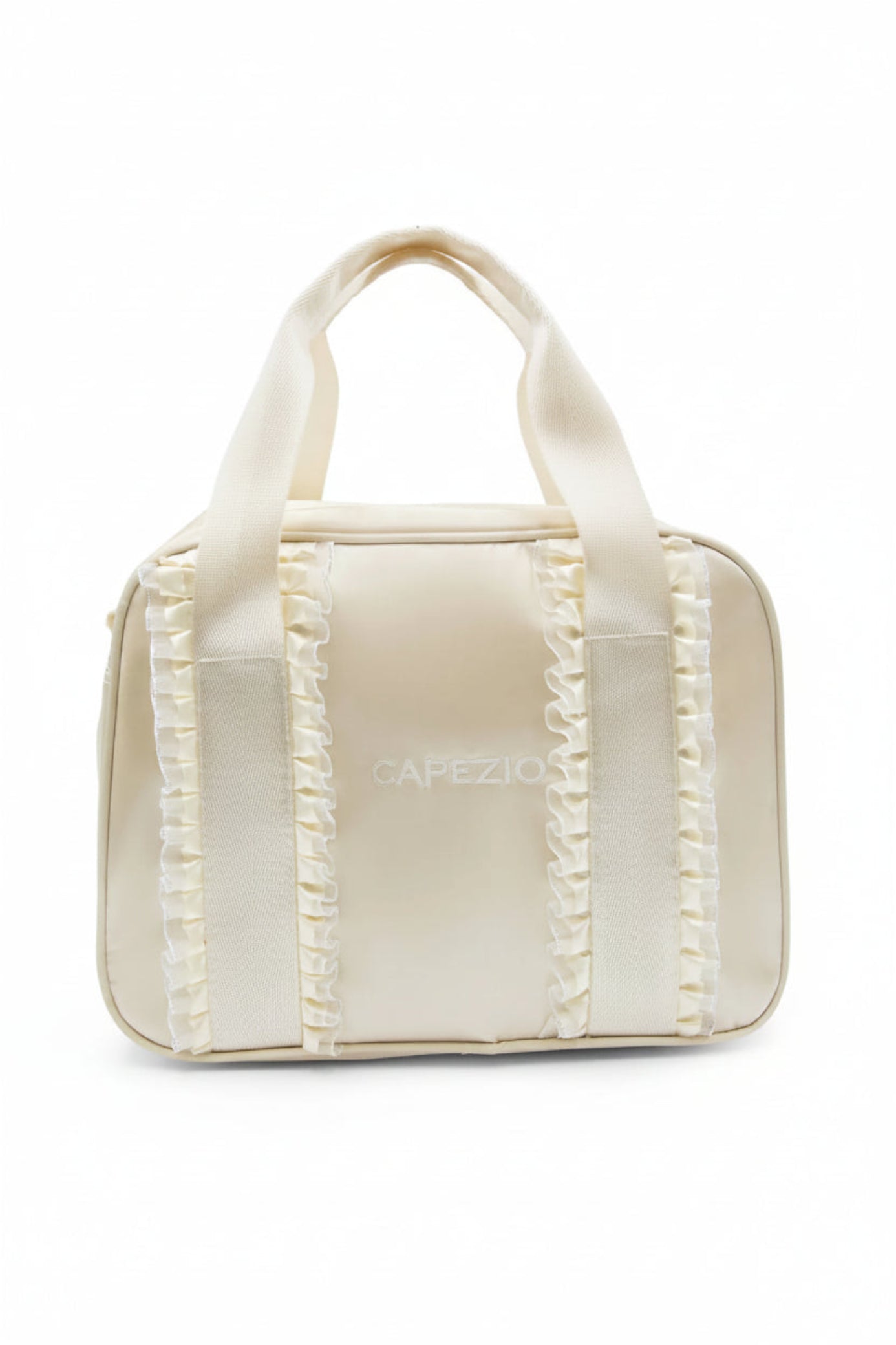 Eloise Ruffle Bag Oatmeal front view
