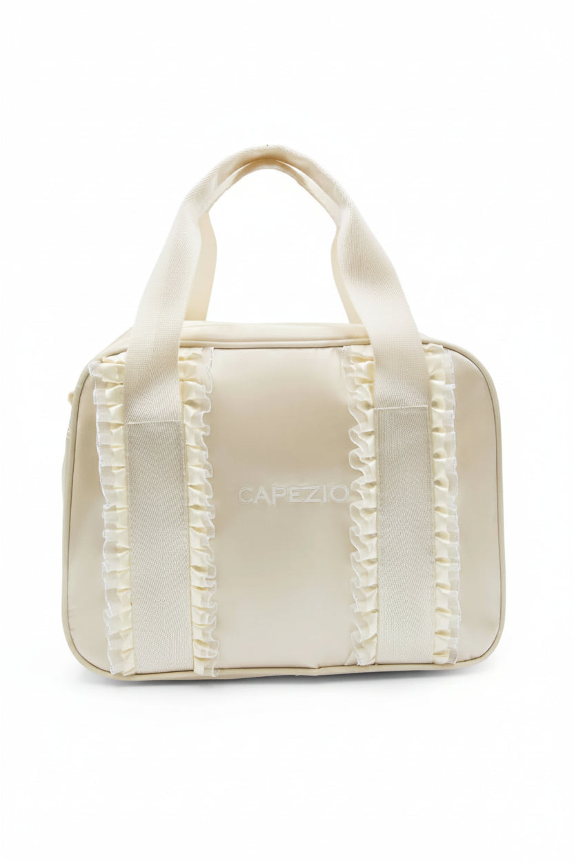 Eloise Ruffle Bag Oatmeal front view