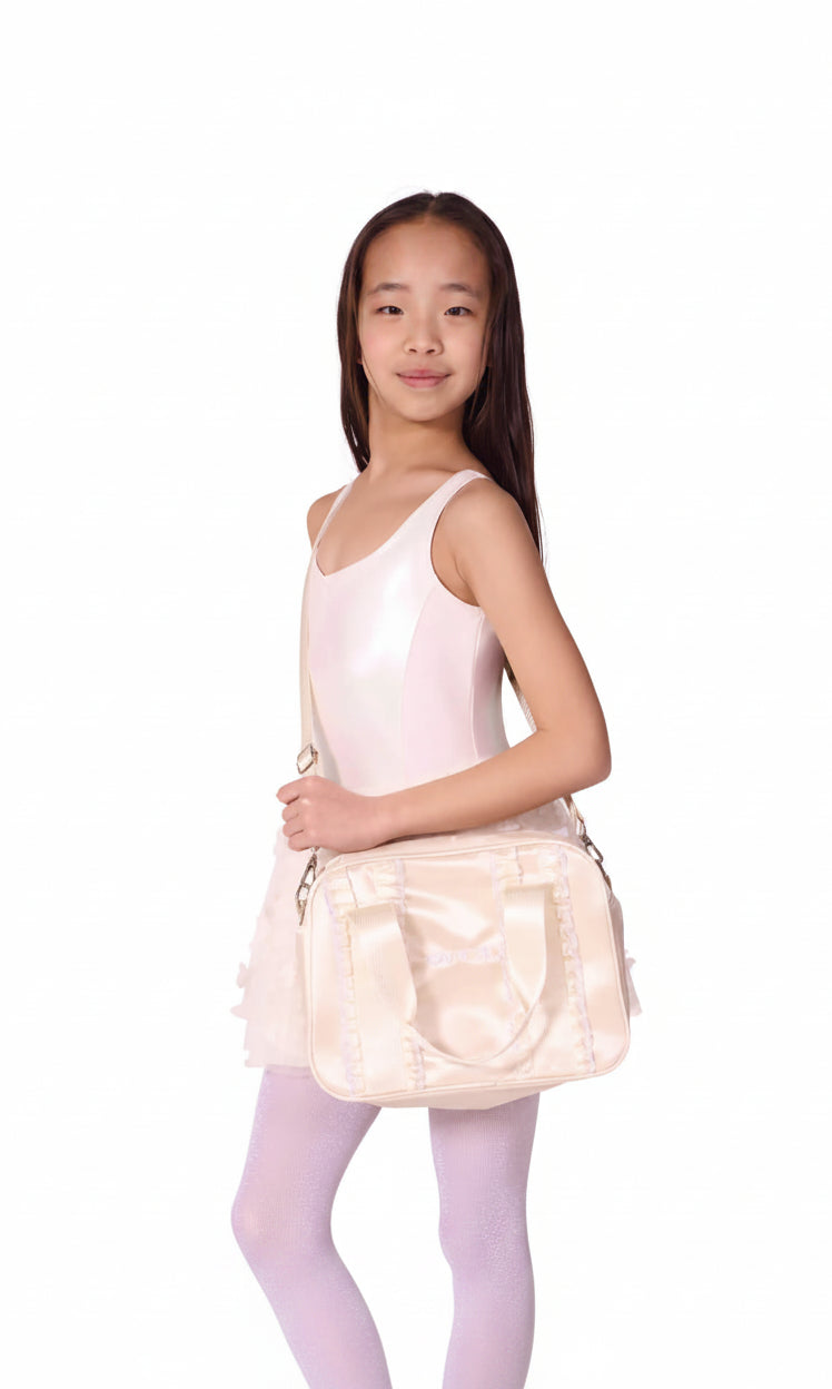 Eloise Ruffle Bag Oatmeal lifestyle view