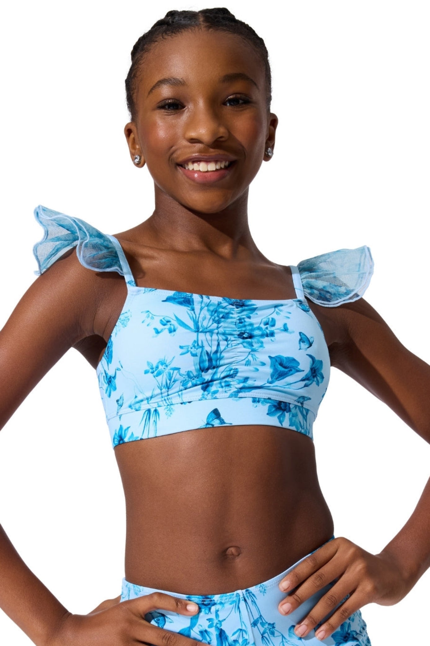 Fairy Flutter Top Light Blue front view