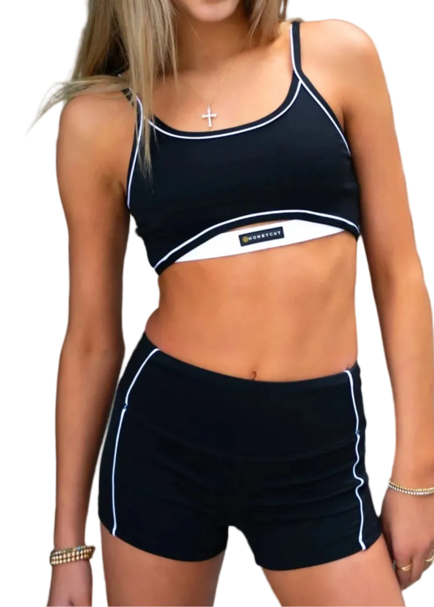 Fit Short Black + White front view
