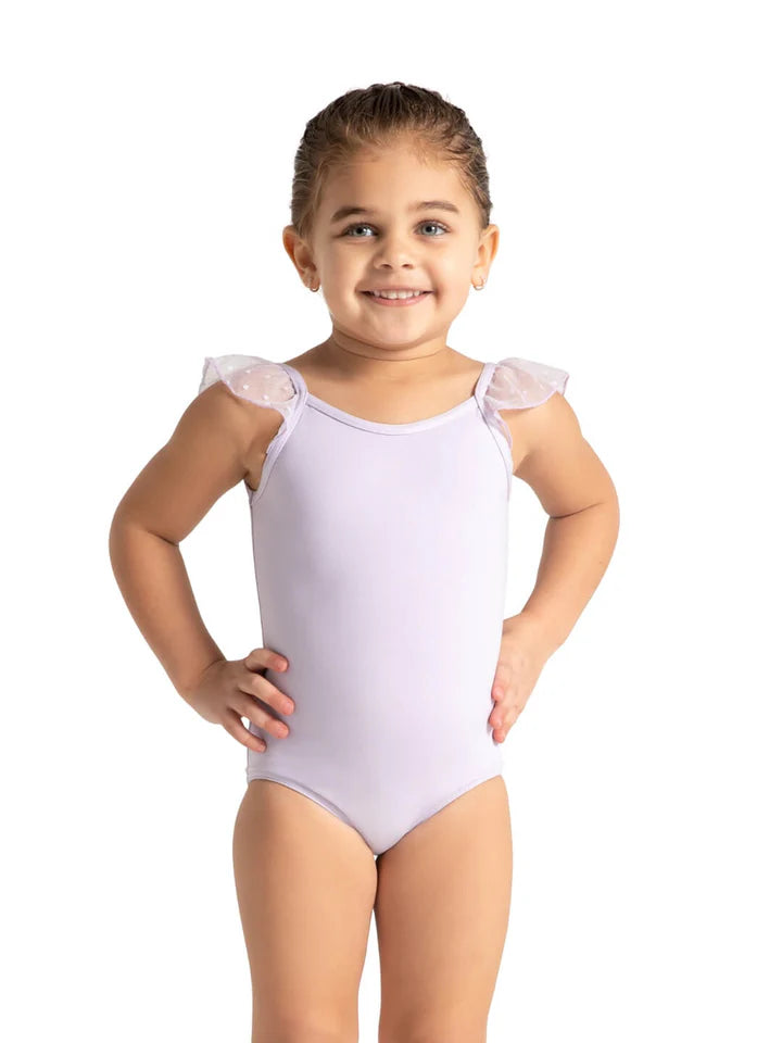 Flutter Sleeve Leotard Lavender front view
