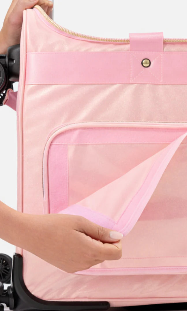 Halo Built-In Bag (Medium) Pink clear front pocket detail view