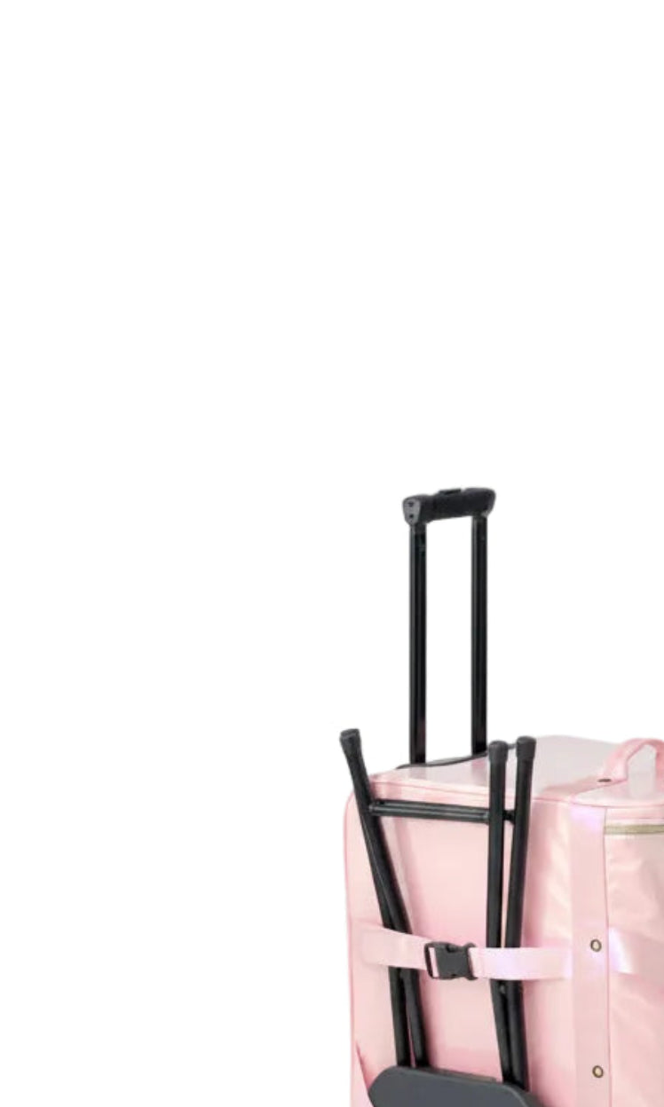 Halo Built-In Bag (Medium) Pink side view with rack stored
