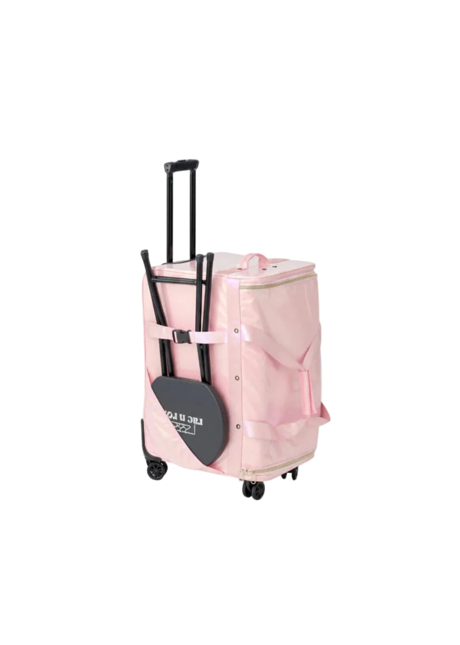 Halo Built-In Bag (Medium) Pink side view with rack stored
