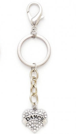 Heart Dance Keychain Crystal front view
