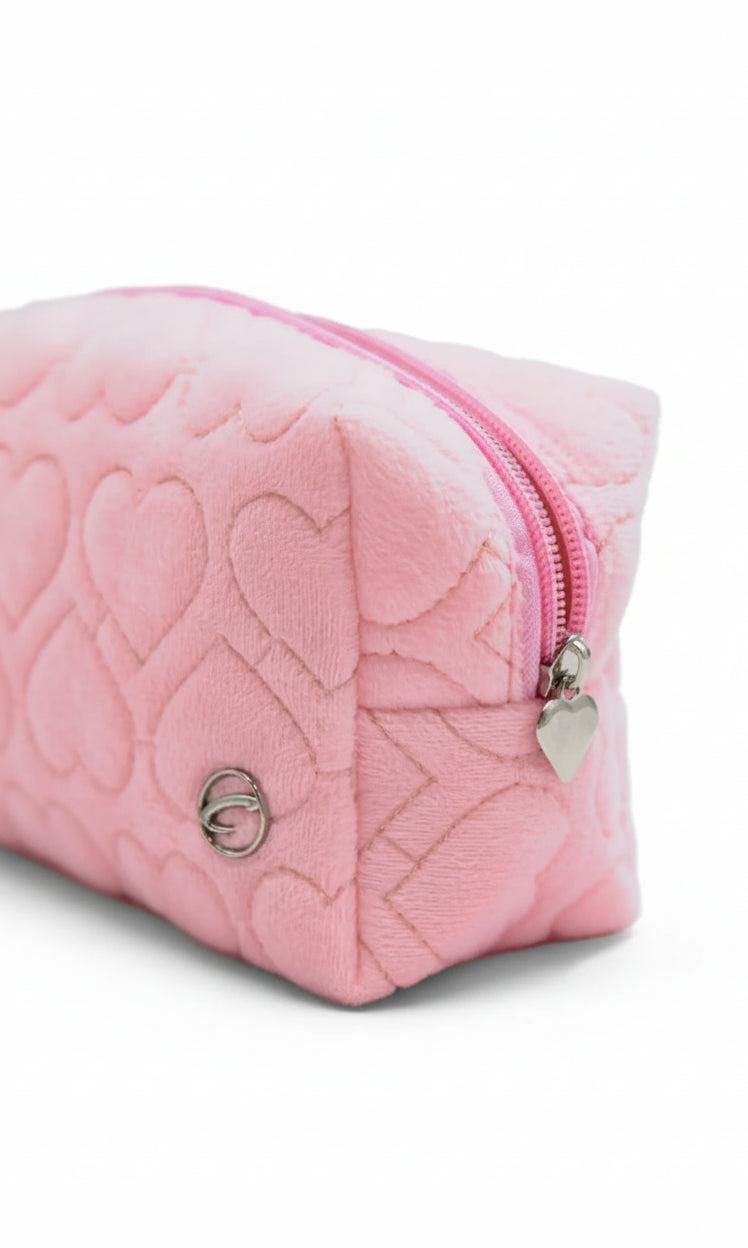 Heart Pouch Pink front view