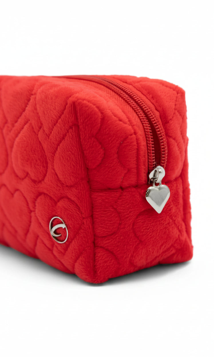 Heart Pouch Red side view