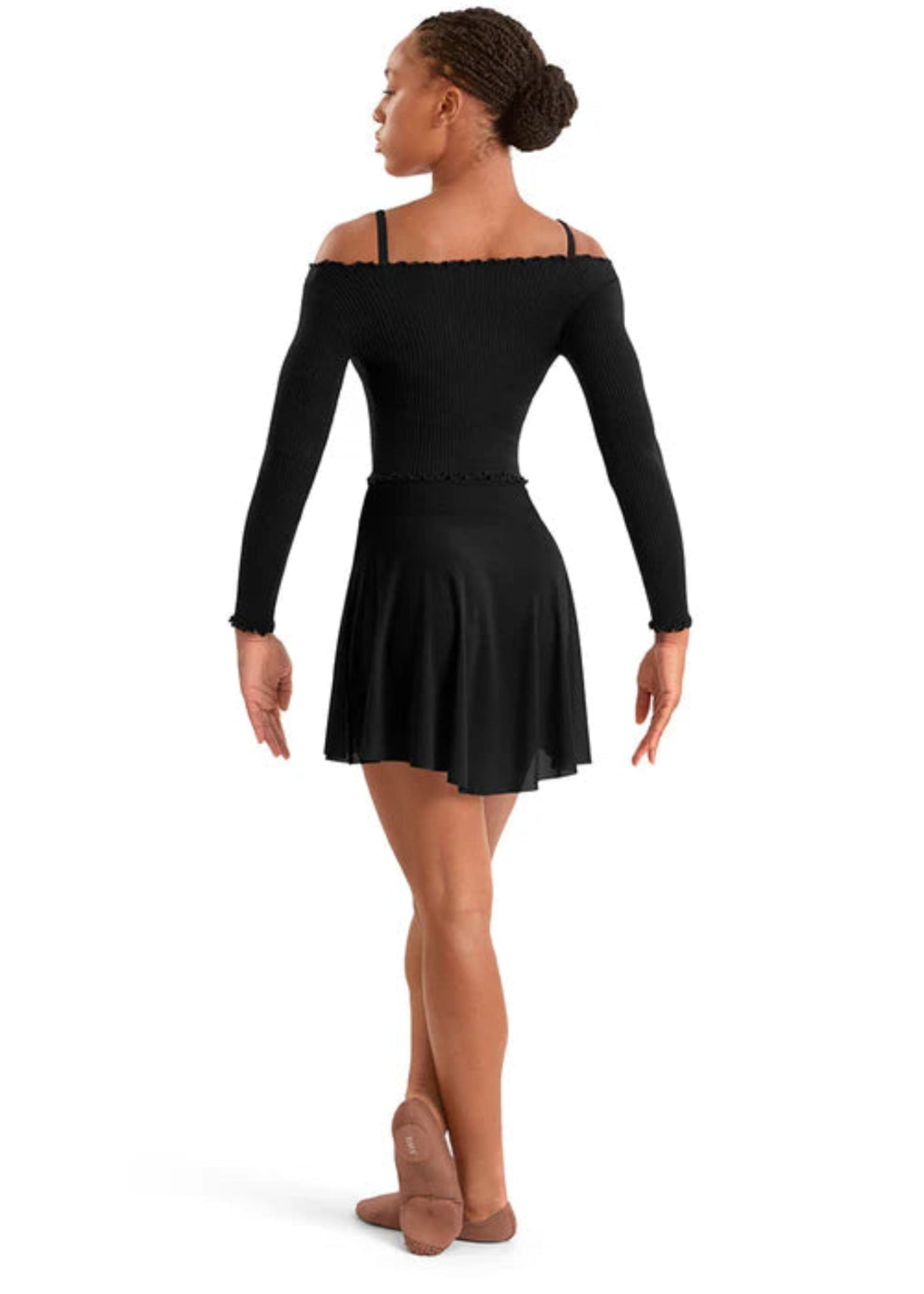 High-Low Skirt Black back view