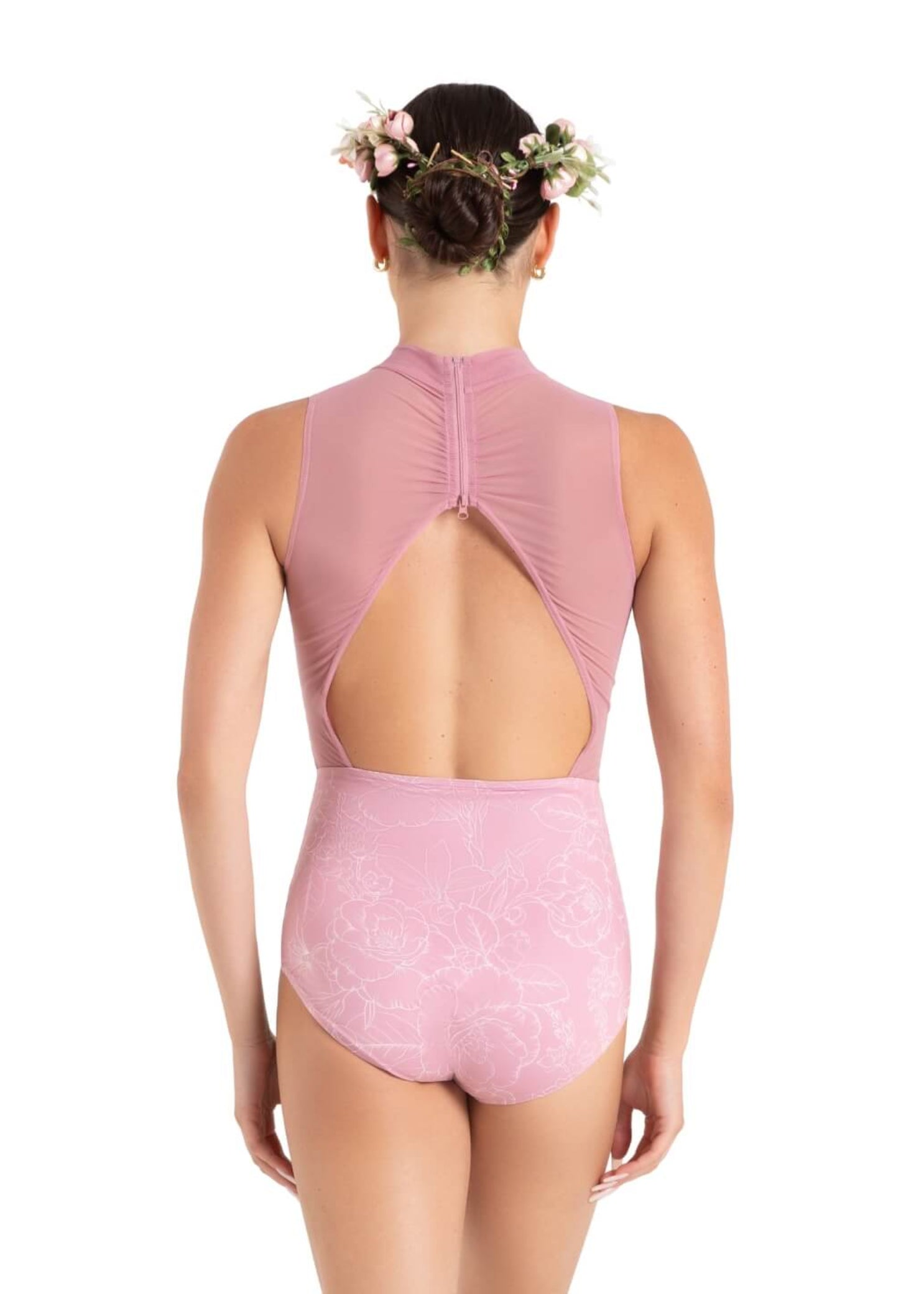 Hyacinth Leotard Outline Floral Lilas back view