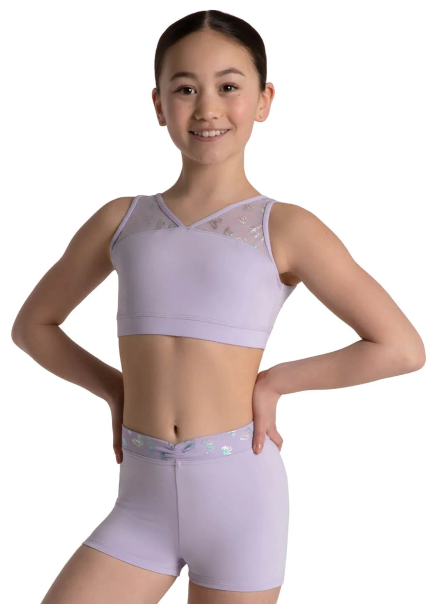 Luna Bra Top Lavender front view