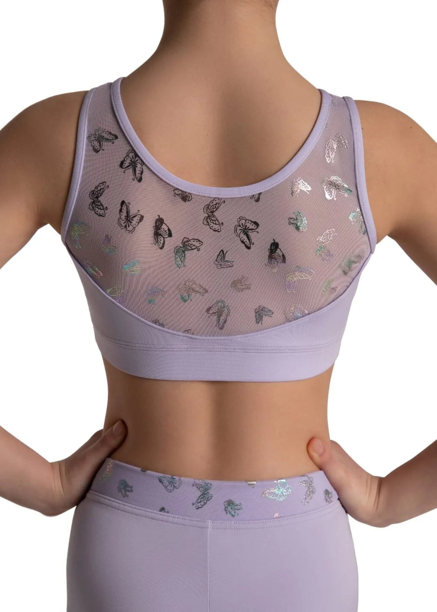Luna Bra Top Lavender back view