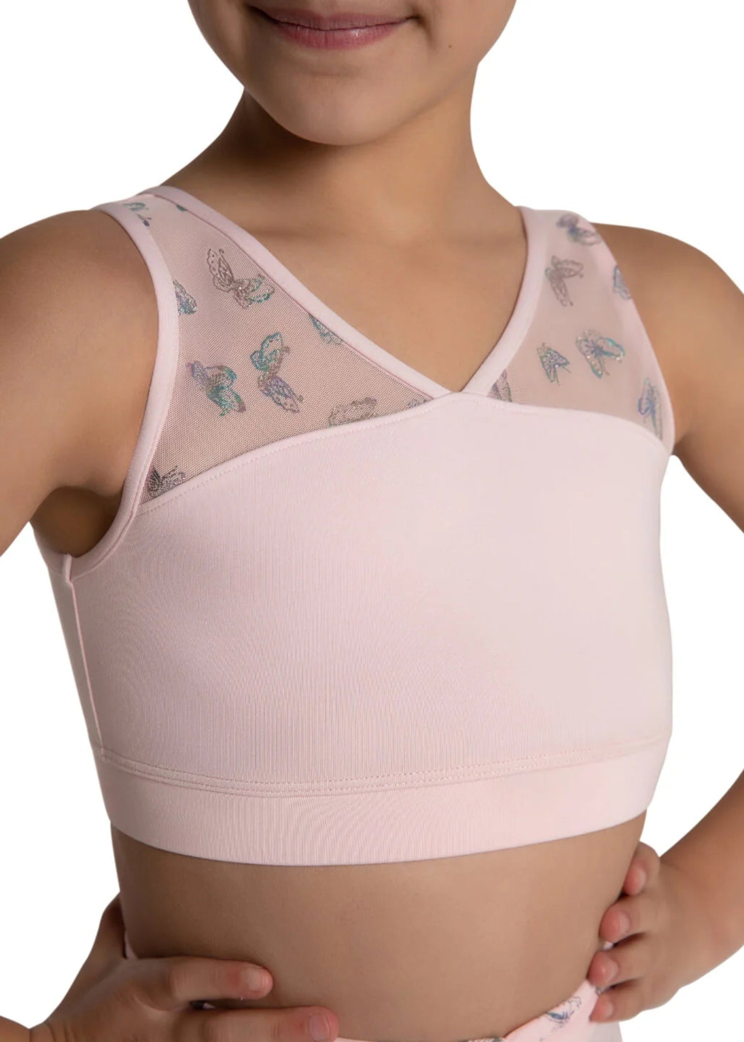 Luna Bra Top Pink front view