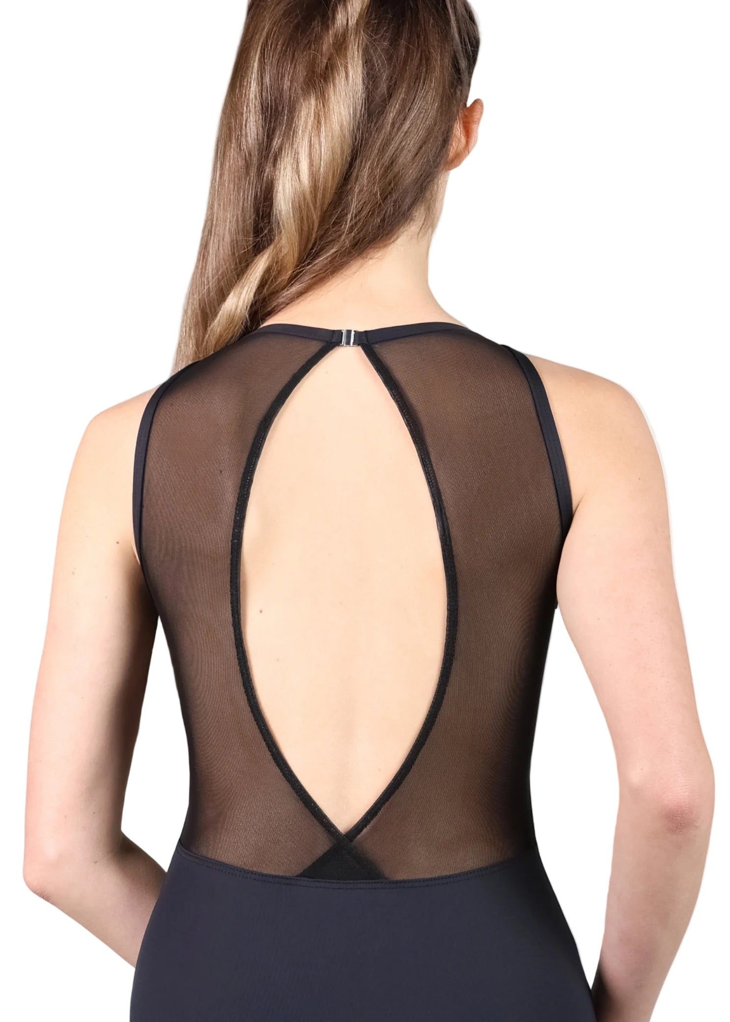 Jewel Neck Leotard Black back view