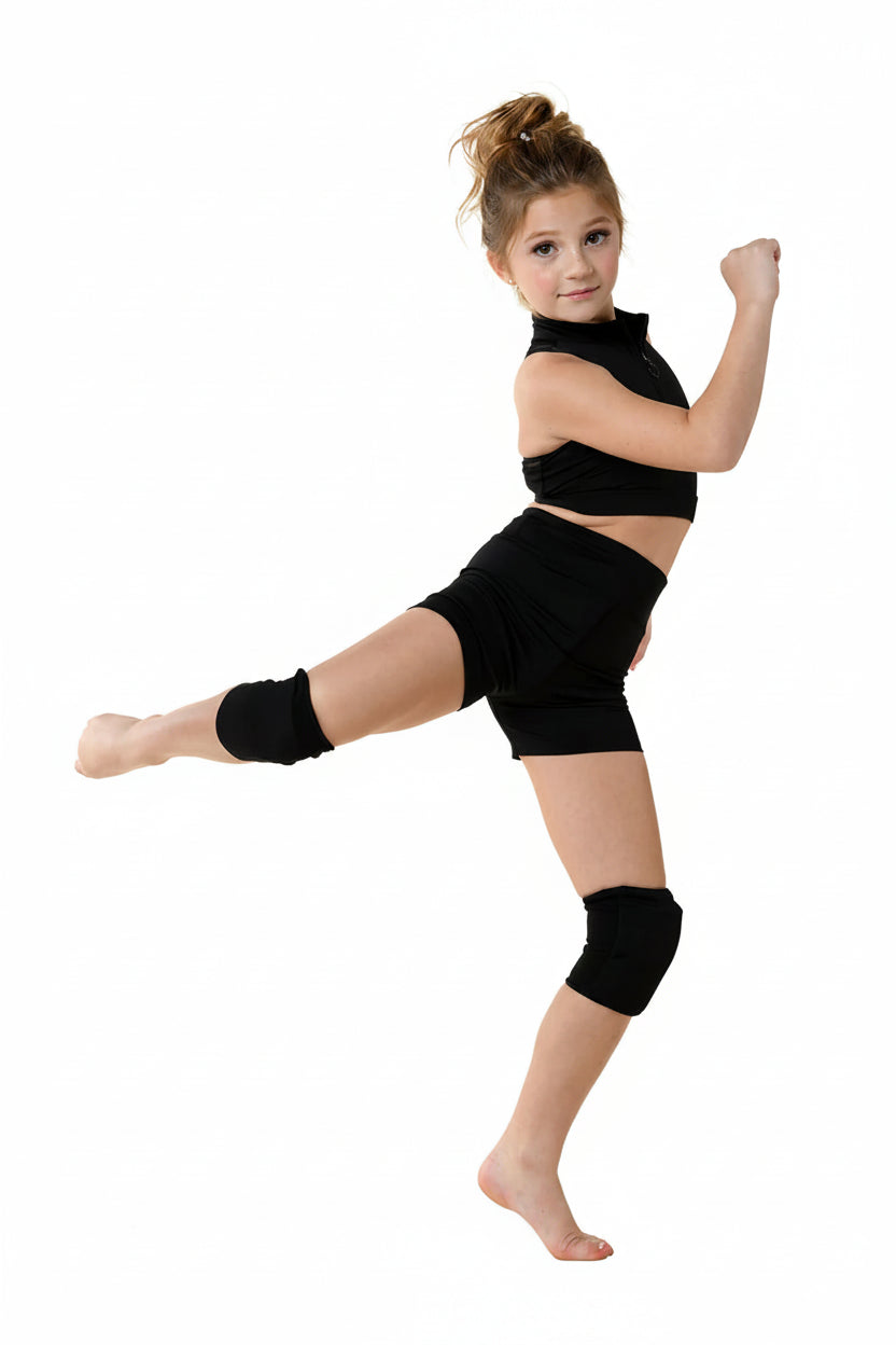 Knee Pads Black front view