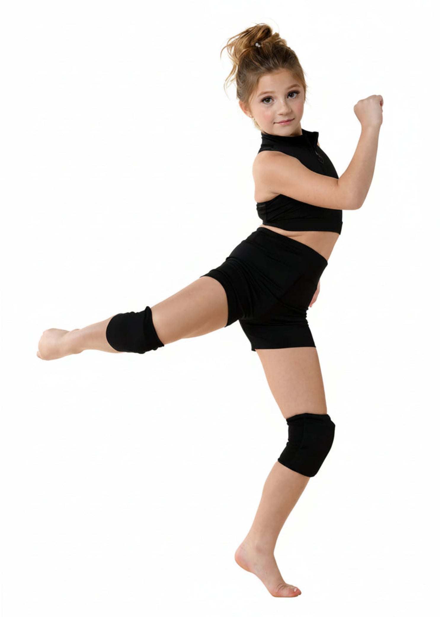 Knee Pads Black front view