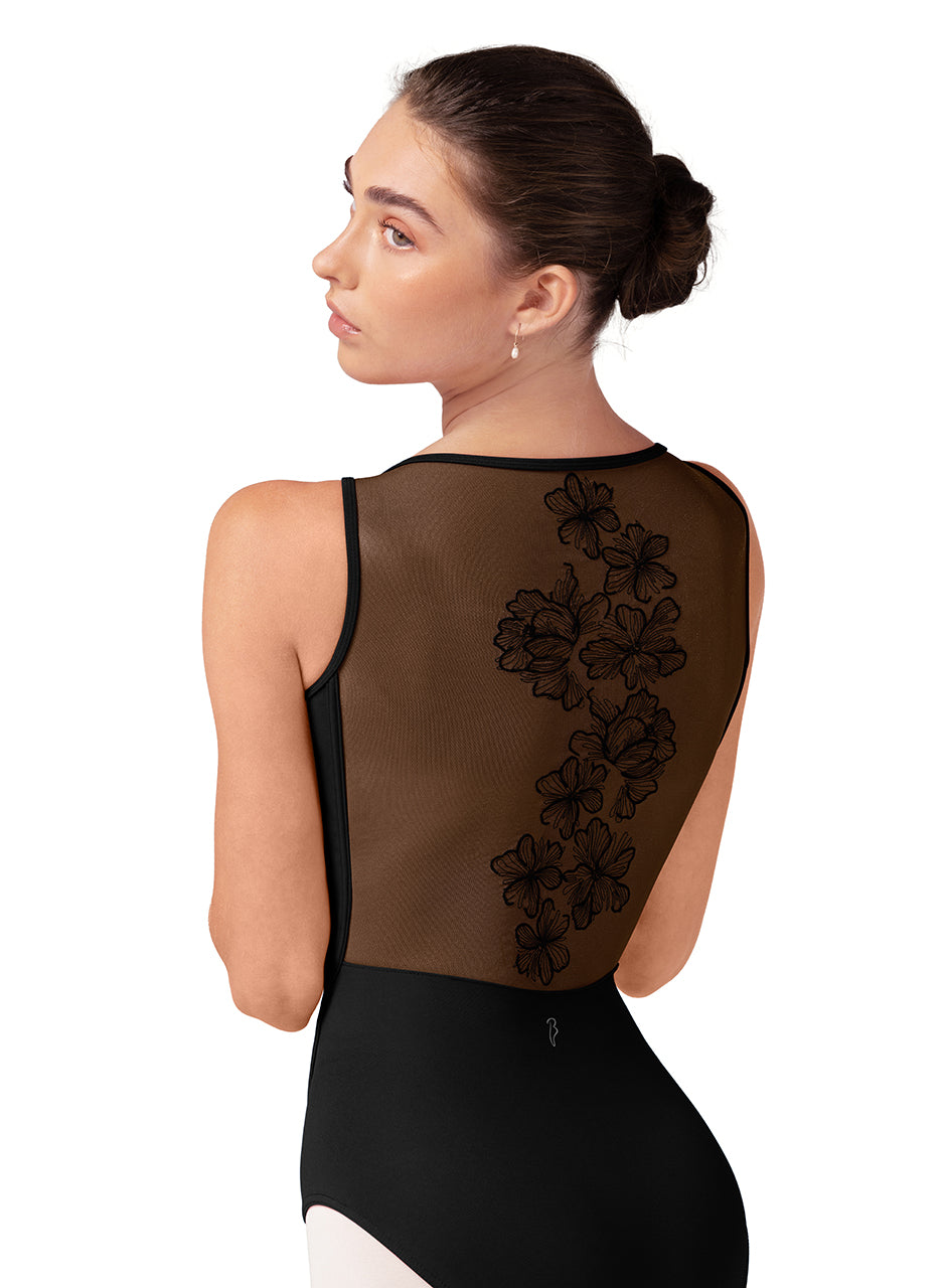 Boat Neck Leotard Black detail view