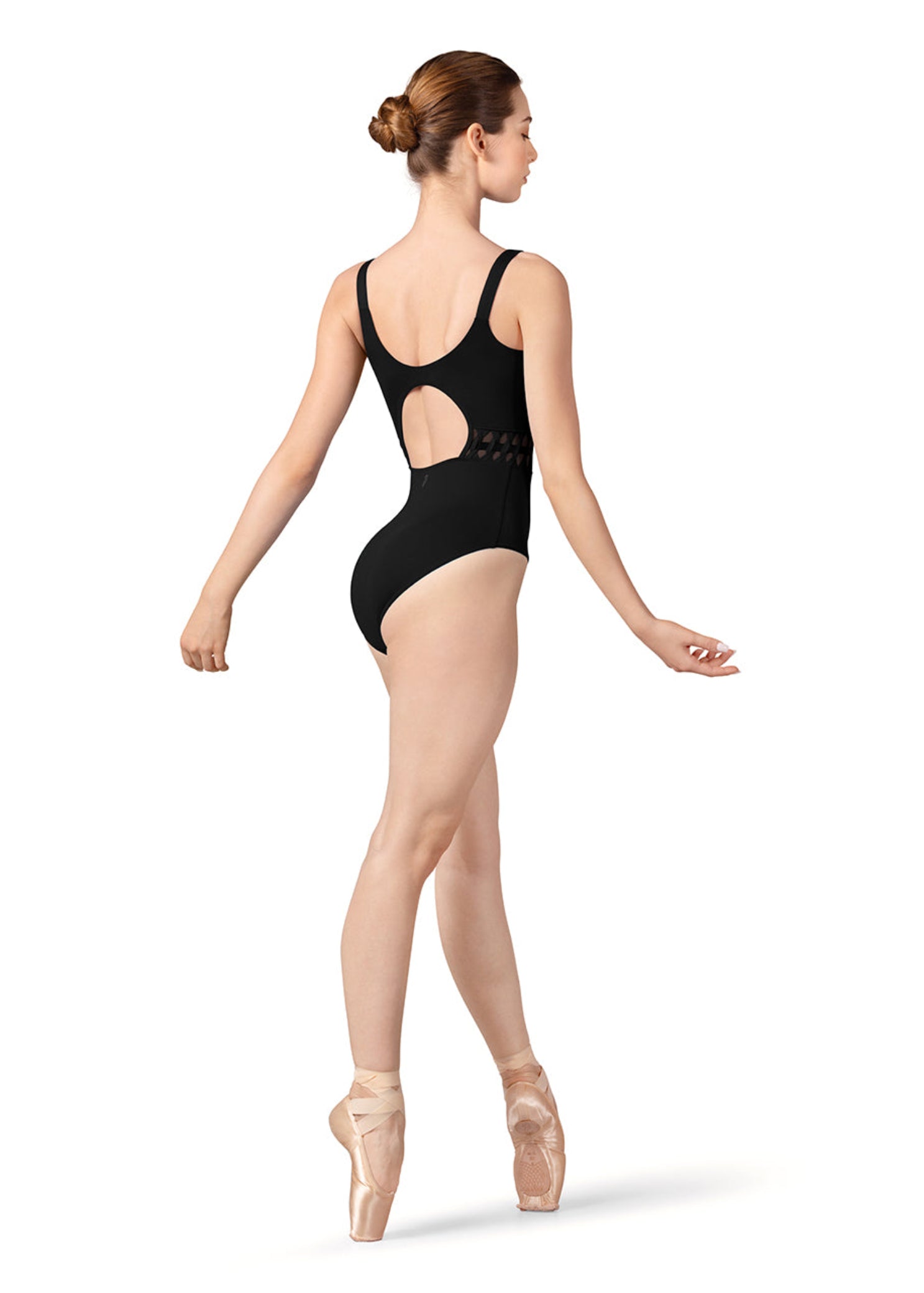 Keyhole Back Camisole Leotard Black back view