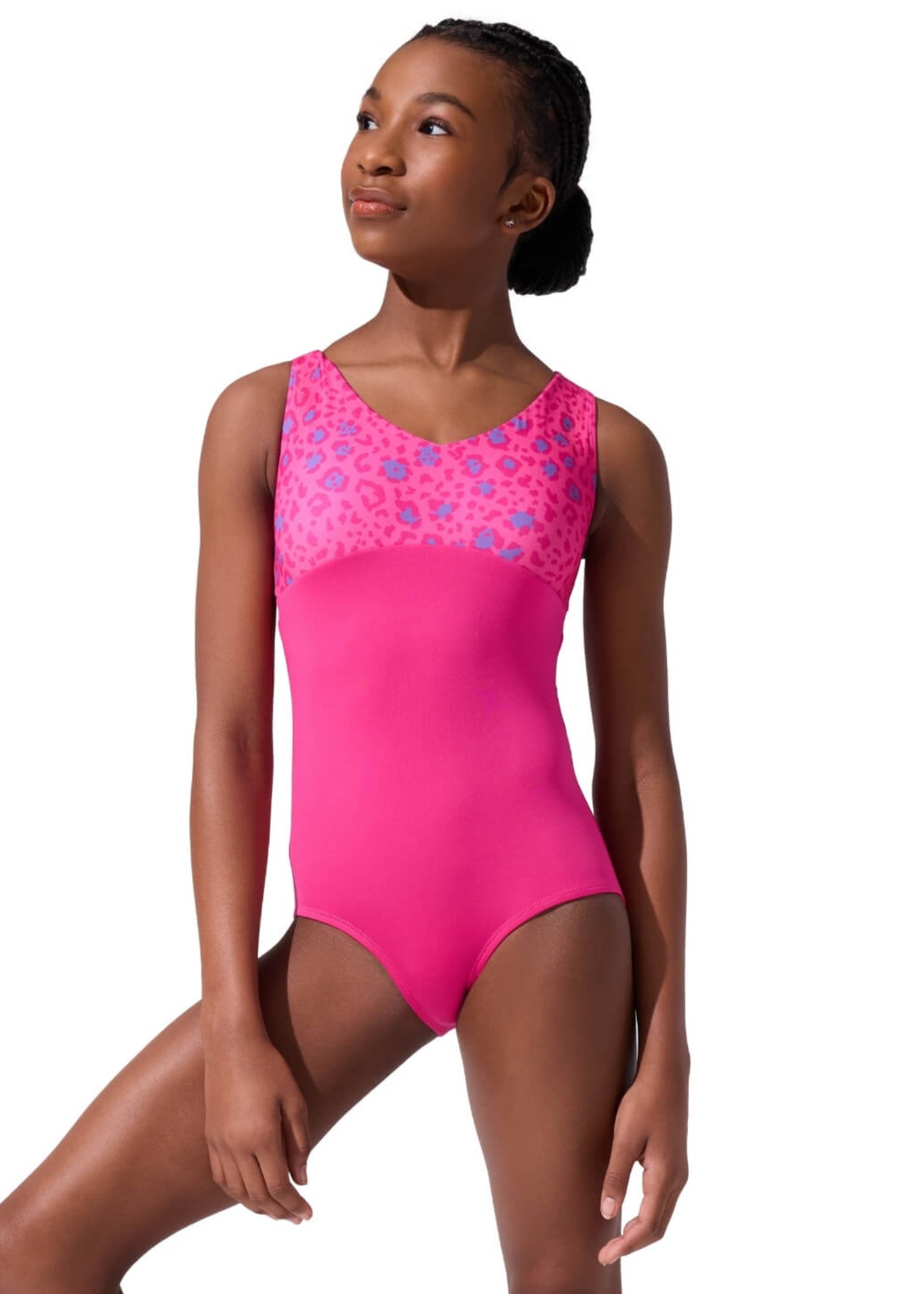 Liana Leotard Fuchsia Purple front view