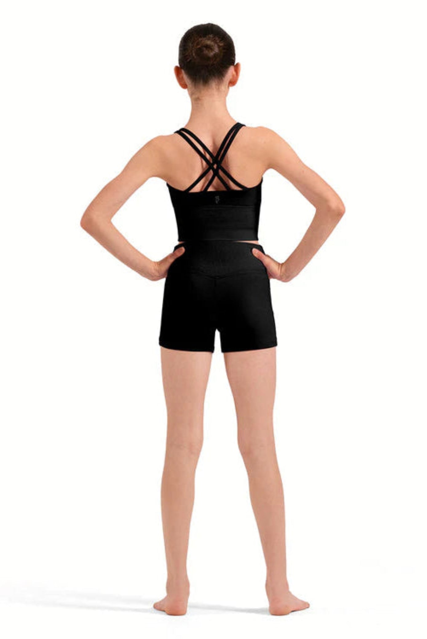 Long Crop Top Black back view