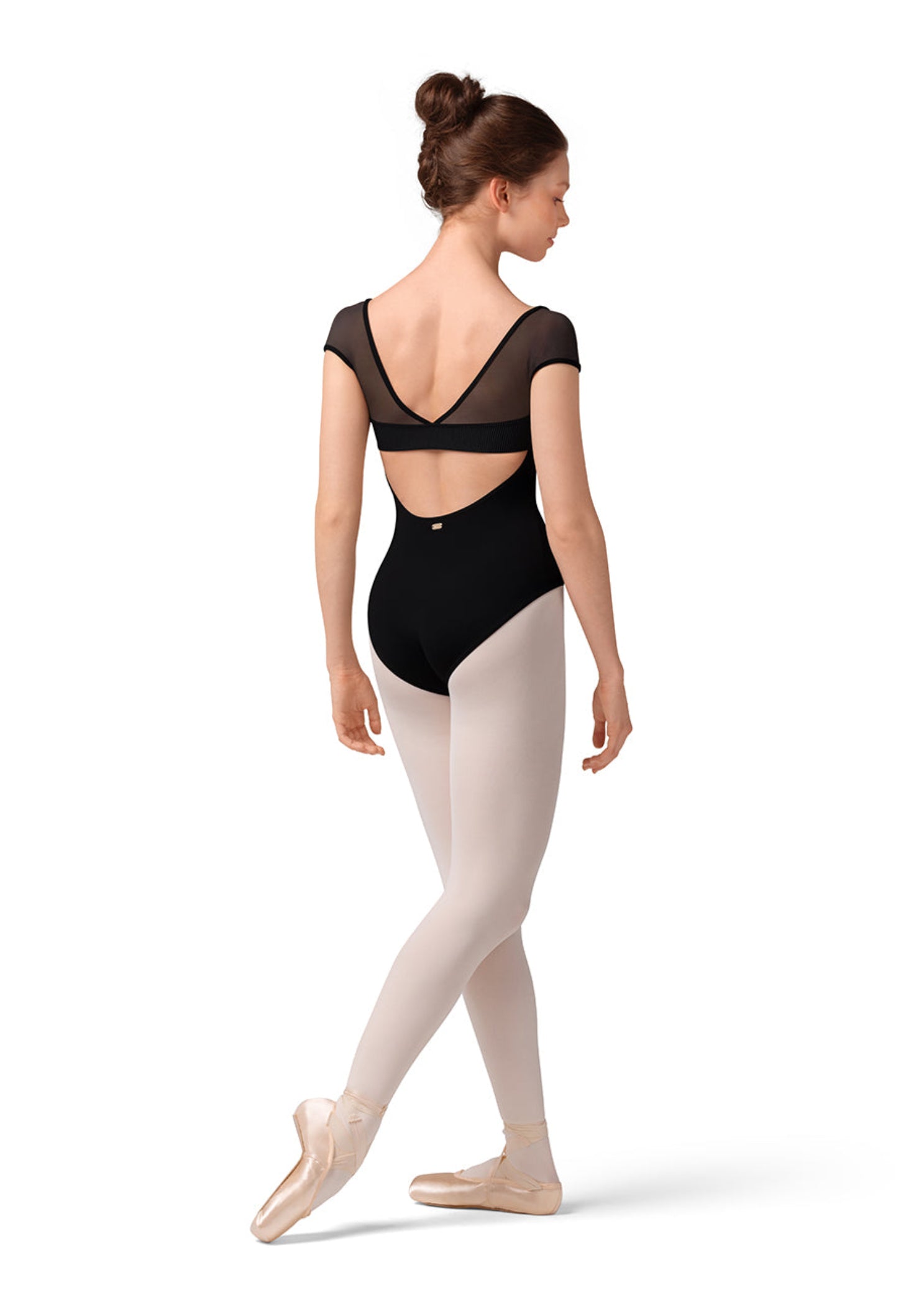 Cap Sleeve Leotard Black back view